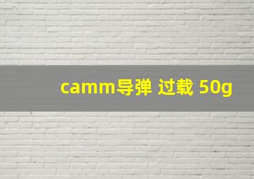 camm导弹 过载 50g